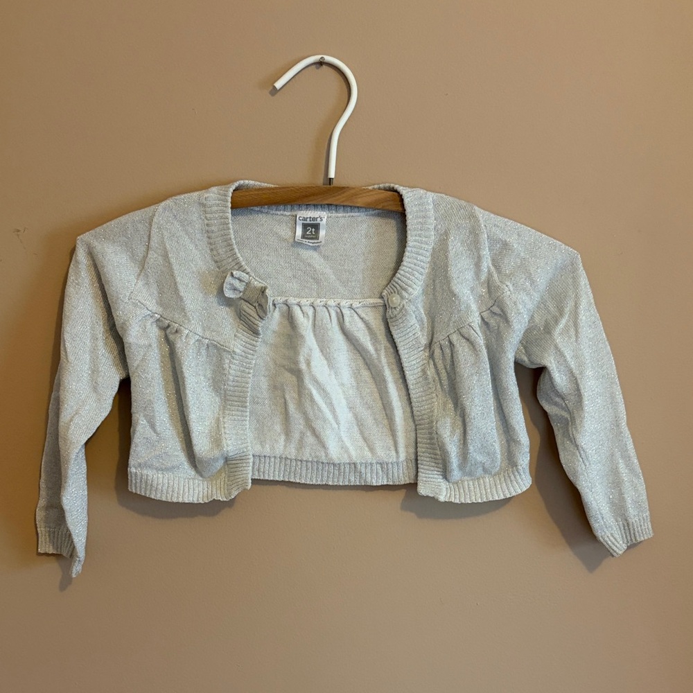 Carter's Shimmering Silver Cardigan